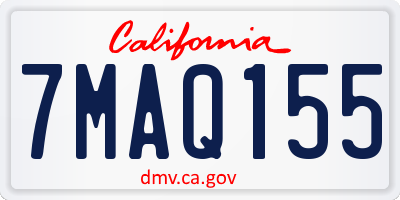 CA license plate 7MAQ155