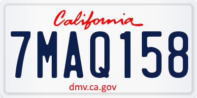 CA license plate 7MAQ158