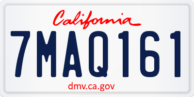 CA license plate 7MAQ161