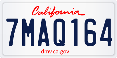 CA license plate 7MAQ164