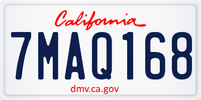 CA license plate 7MAQ168