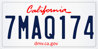 CA license plate 7MAQ174