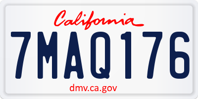 CA license plate 7MAQ176