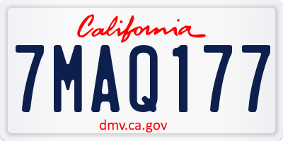 CA license plate 7MAQ177
