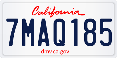 CA license plate 7MAQ185