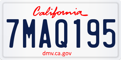 CA license plate 7MAQ195