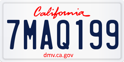 CA license plate 7MAQ199
