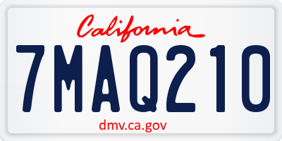 CA license plate 7MAQ210