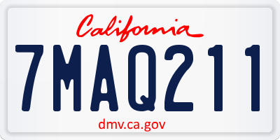 CA license plate 7MAQ211