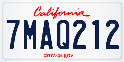 CA license plate 7MAQ212