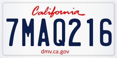 CA license plate 7MAQ216