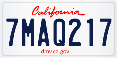 CA license plate 7MAQ217