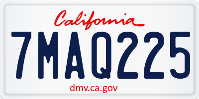 CA license plate 7MAQ225