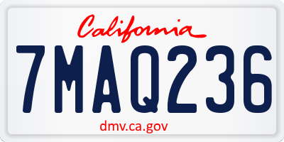 CA license plate 7MAQ236