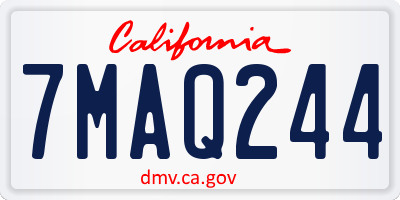 CA license plate 7MAQ244