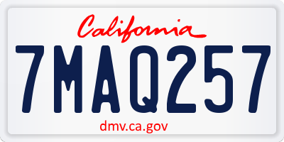 CA license plate 7MAQ257