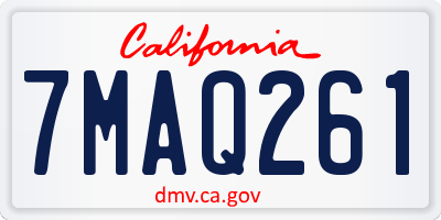 CA license plate 7MAQ261