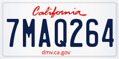 CA license plate 7MAQ264