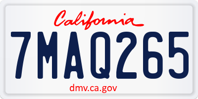 CA license plate 7MAQ265
