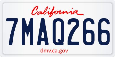 CA license plate 7MAQ266