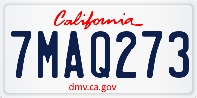 CA license plate 7MAQ273