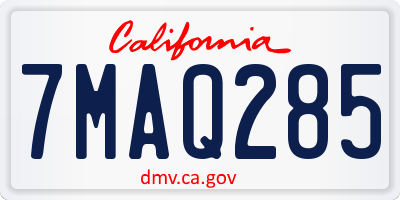 CA license plate 7MAQ285