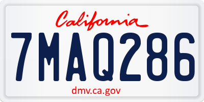 CA license plate 7MAQ286