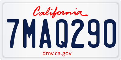 CA license plate 7MAQ290