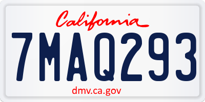 CA license plate 7MAQ293