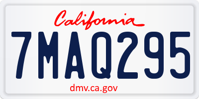 CA license plate 7MAQ295