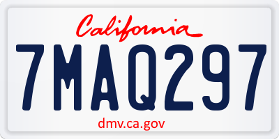CA license plate 7MAQ297