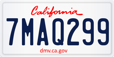 CA license plate 7MAQ299