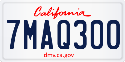 CA license plate 7MAQ300