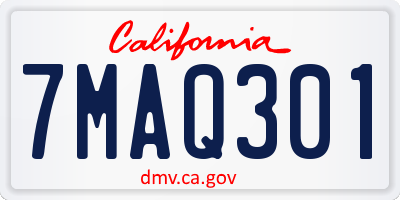 CA license plate 7MAQ301