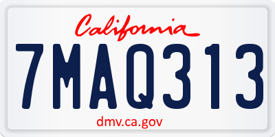 CA license plate 7MAQ313