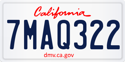 CA license plate 7MAQ322