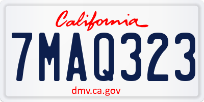 CA license plate 7MAQ323