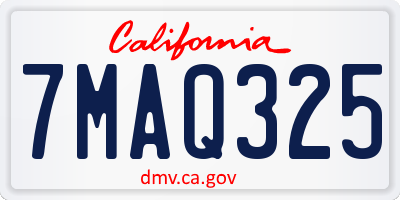 CA license plate 7MAQ325