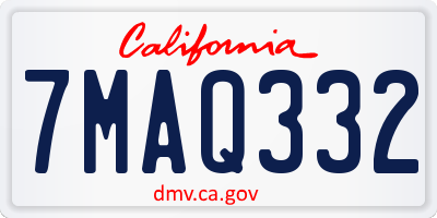 CA license plate 7MAQ332