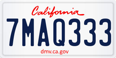CA license plate 7MAQ333