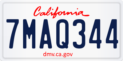 CA license plate 7MAQ344