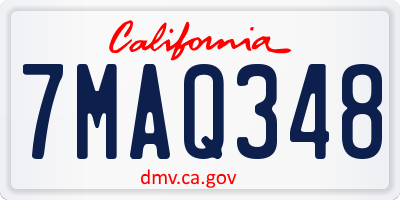 CA license plate 7MAQ348