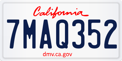 CA license plate 7MAQ352