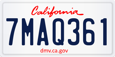 CA license plate 7MAQ361