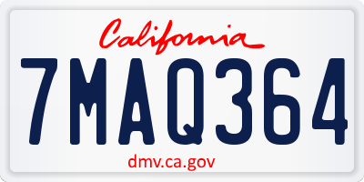 CA license plate 7MAQ364
