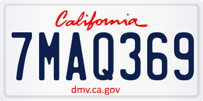 CA license plate 7MAQ369