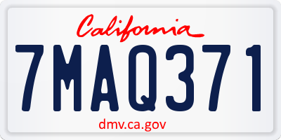 CA license plate 7MAQ371
