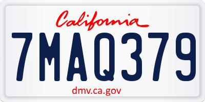 CA license plate 7MAQ379