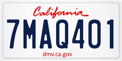 CA license plate 7MAQ401