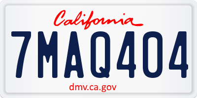 CA license plate 7MAQ404